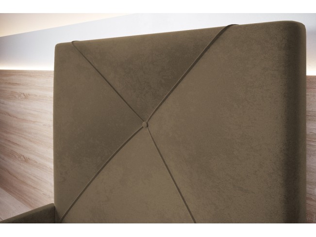 Łóżko tapicerowane Rino 90 Monolith 09 jasny brąz