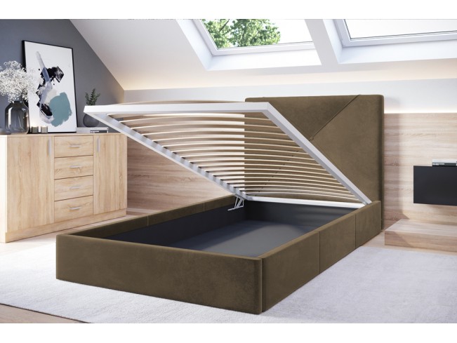 Łóżko tapicerowane Rino 120 Monolith 09 jasny brąz