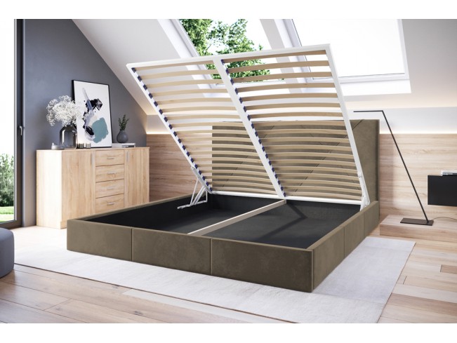 Łóżko tapicerowane Rino 140 Monolith 09 jasny brąz