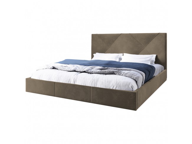 Łóżko tapicerowane Rino 140 Monolith 09 jasny brąz - widok z przodu
