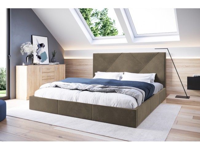 Łóżko tapicerowane Rino 160 Monolith 09 jasny brąz