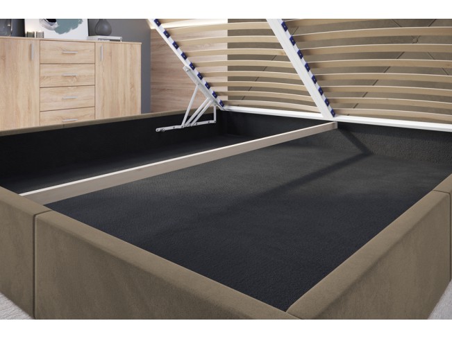 Łóżko tapicerowane Rino 160 Monolith 09 jasny brąz