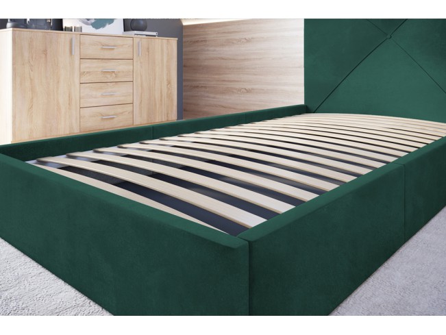 Łóżko tapicerowane Rino 90 Monolith 37 zielony