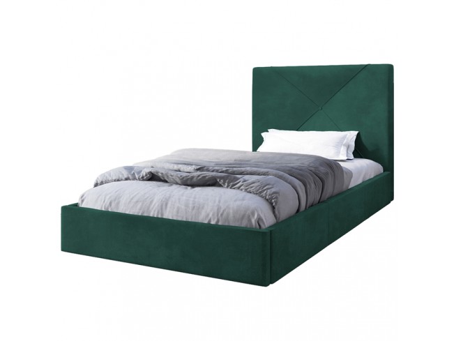 Łóżko tapicerowane Rino 90 Monolith 37 zielony - widok frontalny