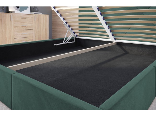 Łóżko tapicerowane Rino 140 Monolith 37 zielony