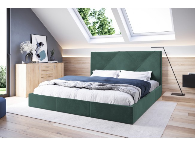 Łóżko tapicerowane Rino 140 Monolith 37 zielony