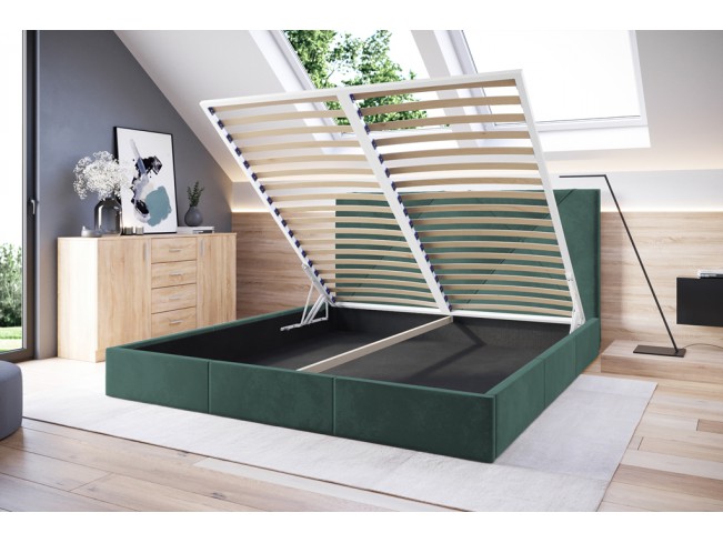 Łóżko tapicerowane Rino 160 Monolith 37 zielony