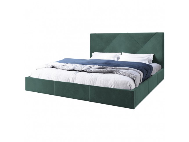 Łóżko tapicerowane Rino 180 Monolith 37 zielony - widok frontu