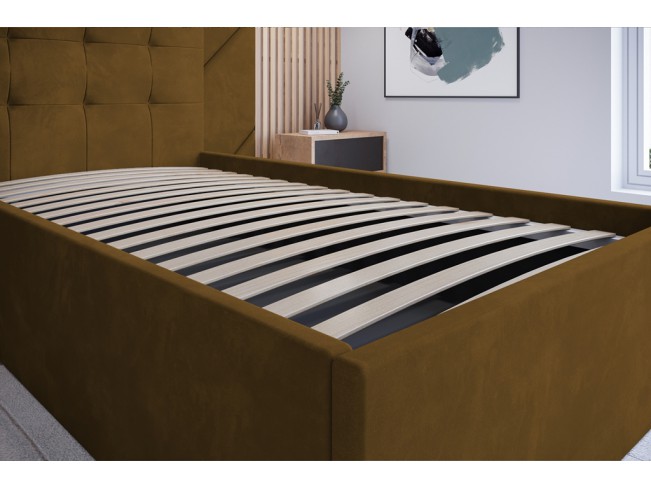 Łóżko tapicerowane Rino 120 Monolith 48 miodowy