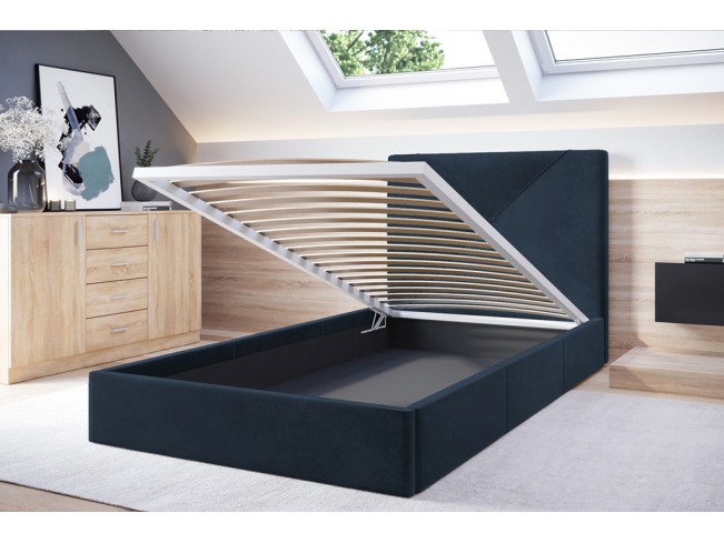 Łóżko tapicerowane Rino 80 Monolith 77 granatowy