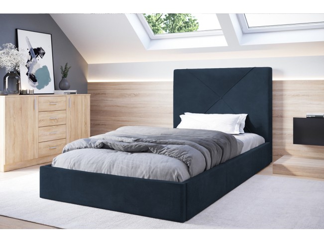 Łóżko tapicerowane Rino 90 Monolith 77 granatowy