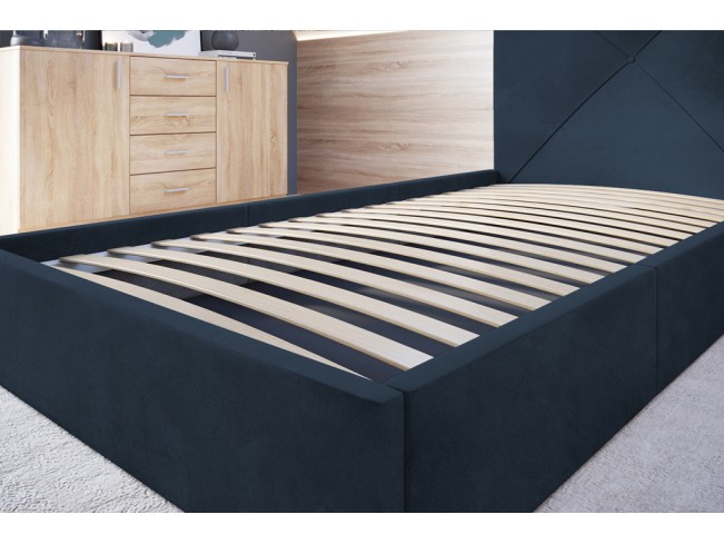 Łóżko tapicerowane Rino 120 Monolith 77 granatowy