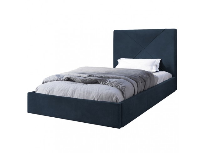 Łóżko tapicerowane Rino 120 Monolith 77 granatowy - widok frontalny