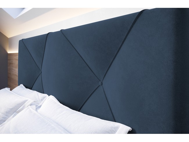 Łóżko tapicerowane Rino 140 Monolith 77 granatowy
