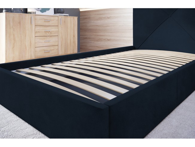 Łóżko tapicerowane Rino 120 Monolith 79 ciemny granat