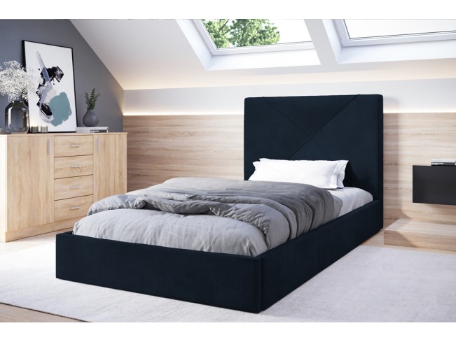 Łóżko tapicerowane Rino 120 Monolith 79 ciemny granat