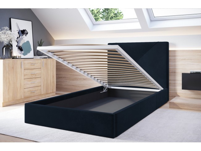 Łóżko tapicerowane Rino 120 Monolith 79 ciemny granat