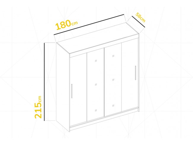 Szafa przesuwna Doti 2 czarny mat 180 cm