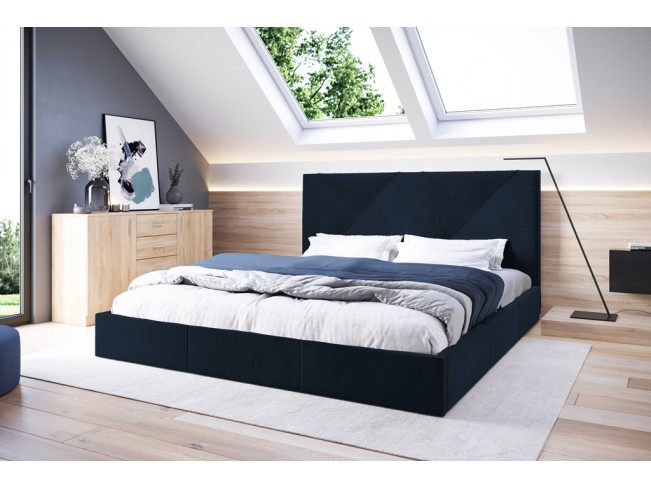 Łóżko tapicerowane Rino 160 Monolith 79 ciemny granat