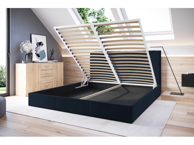 Łóżko tapicerowane Rino 160 Monolith 79 ciemny granat