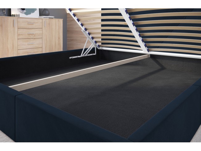 Łóżko tapicerowane Rino 180 Monolith 79 ciemny granat