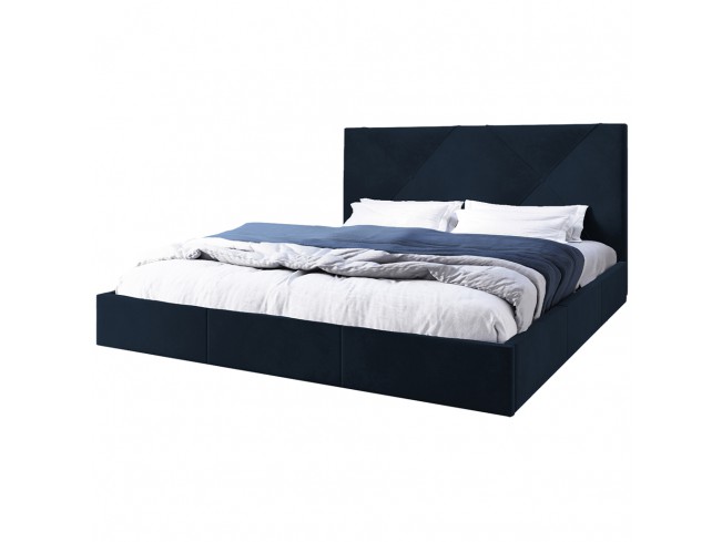 Łóżko tapicerowane Rino 180 Monolith 79 ciemny granat - widok z przodu