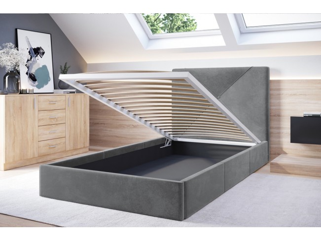 Łóżko tapicerowane Rino 80 Monolith 84 jasny szary