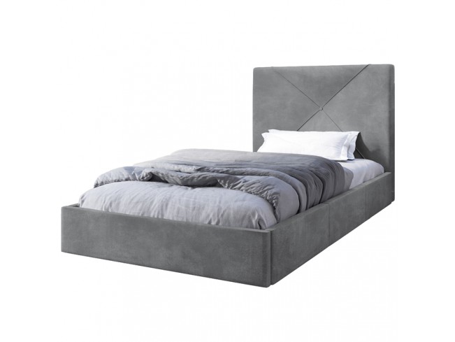 Łóżko tapicerowane Rino 80 Monolith 84 jasny szary w małym wnętrzu