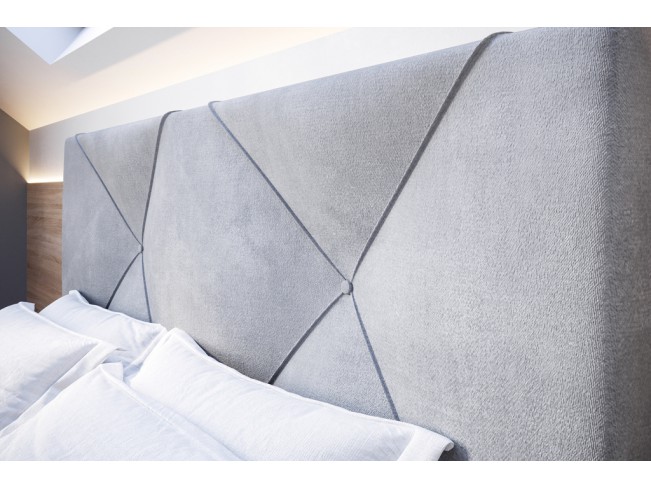 Łóżko tapicerowane Rino 140 Monolith 84 jasny szary