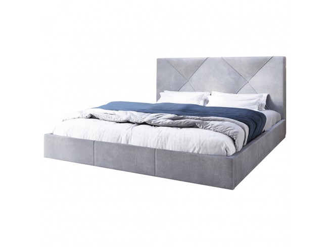 Łóżko tapicerowane Rino 160 Monolith 84 jasny szary - widok z przodu