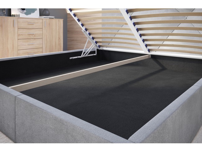 Łóżko tapicerowane Rino 160 Monolith 84 jasny szary