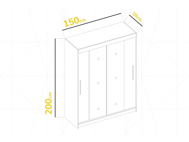Szafa przesuwna Doti 1 sonoma 150 cm