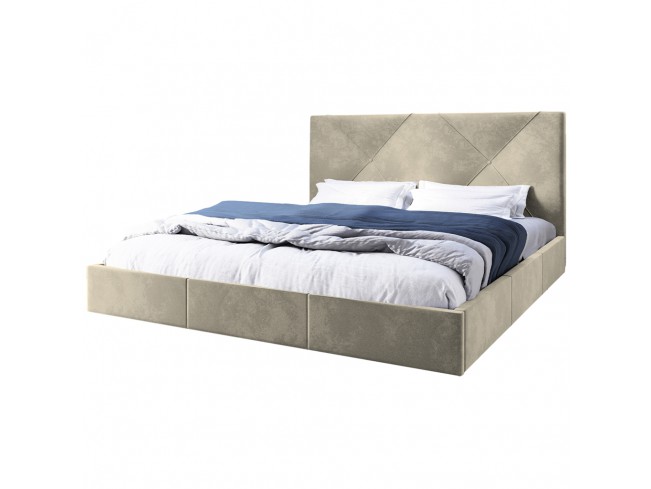 Łóżko tapicerowane Rino 180 Monolith 02 ecru - widok z przodu