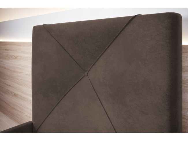 Łóżko tapicerowane Rino 90 Monolith 15 mleczna czekolada