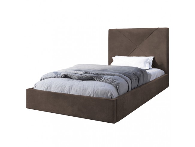 Łóżko tapicerowane Rino 90 Monolith 15 mleczna czekolada - widok z przodu