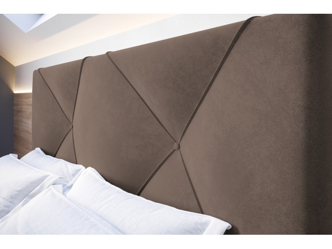 Łóżko tapicerowane Rino 140 Monolith 15 mleczna czekolada