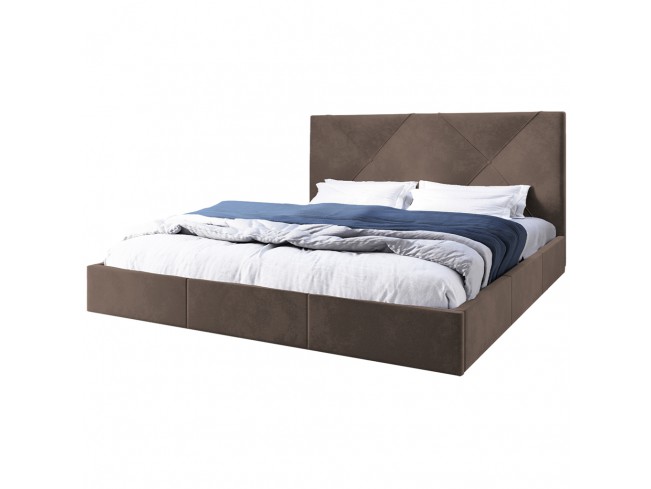 Łóżko tapicerowane Rino 160 Monolith 15 mleczna czekolada - widok z przodu