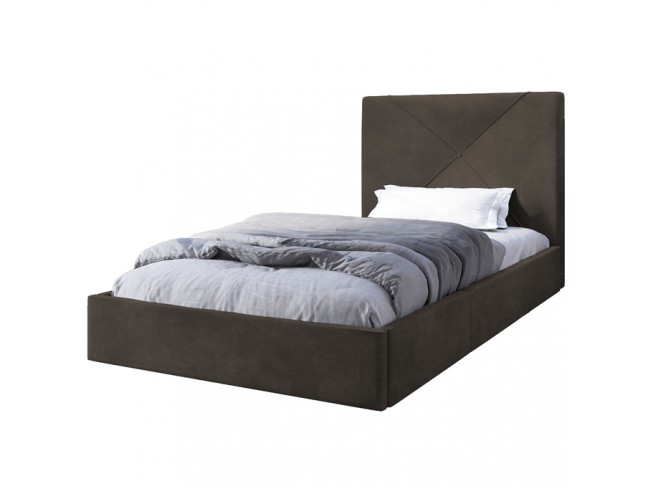 Łóżko tapicerowane Rino 80 Monolith 20 szary brąz - aranżacja wnętrza