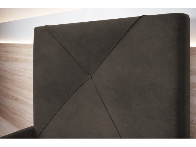 Łóżko tapicerowane Rino 120 Monolith 20 szary brąz
