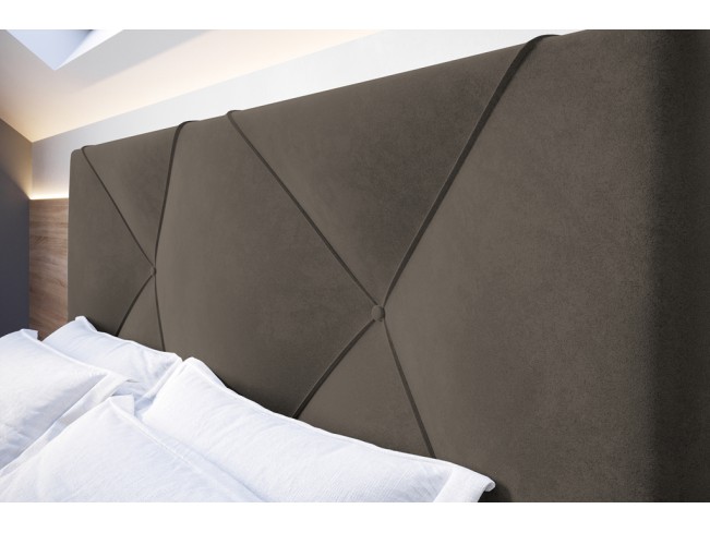 Łóżko tapicerowane Rino 140 Monolith 20 szary brąz