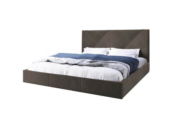 Łóżko tapicerowane Rino 140 Monolith 20 szary brąz - aranżacja wnętrza