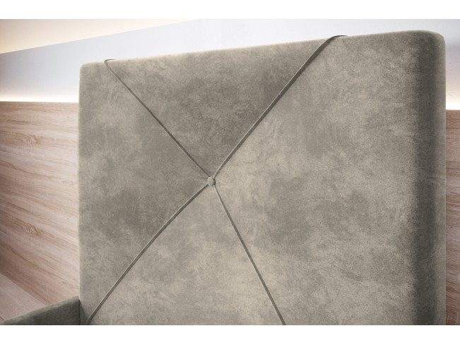 Łóżko tapicerowane Rino 80 Riviera 16 szary beż