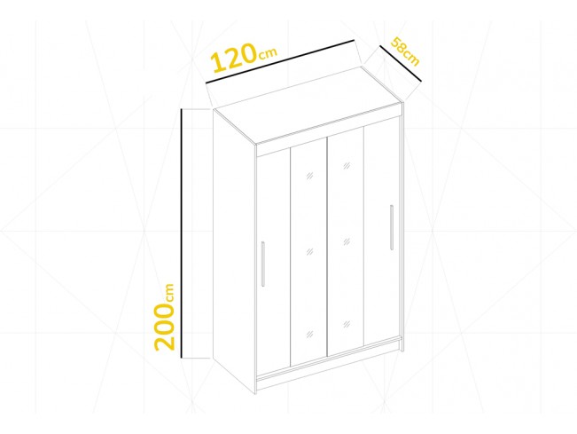 Szafa przesuwna Doti 1 czarny mat 120 cm