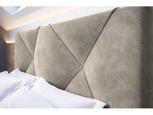 Łóżko tapicerowane Rino 180 Riviera 16 szary beż