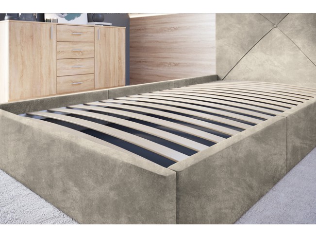 Łóżko tapicerowane Rino 120 Riviera 21 jasny beż