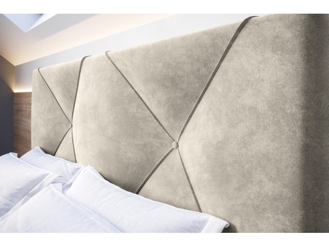 Łóżko tapicerowane Rino 160 Riviera 21 jasny beż