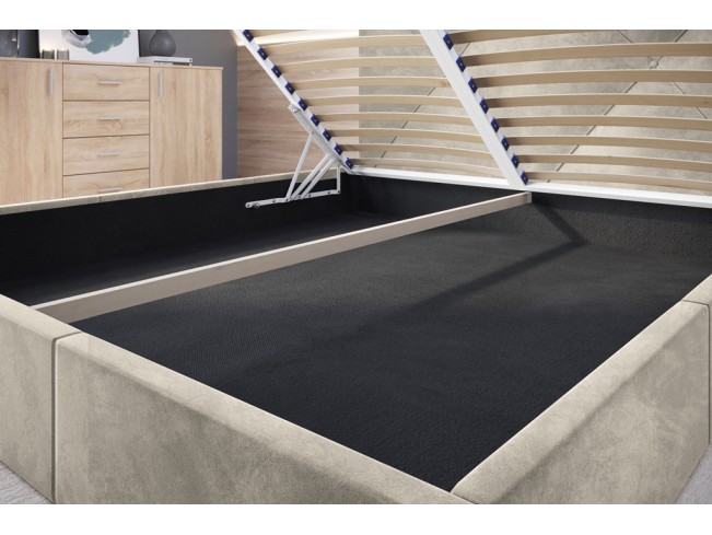 Łóżko tapicerowane Rino 180 Riviera 21 jasny beż