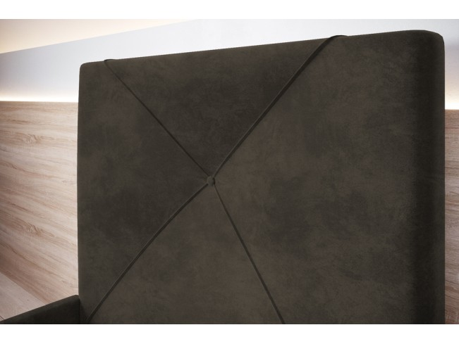 Łóżko tapicerowane Rino 120 Riviera 26 ciemny brąz