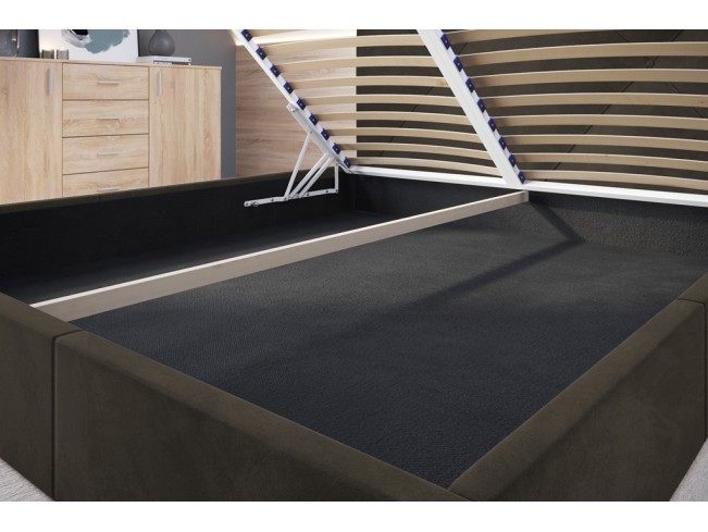 Łóżko tapicerowane Rino 140 Riviera 26 ciemny brąz