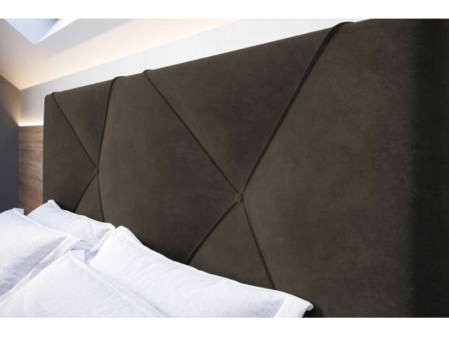 Łóżko tapicerowane Rino 160 Riviera 26 ciemny brąz